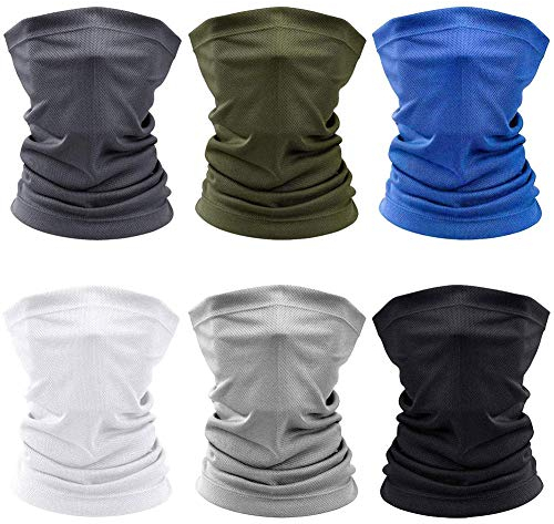 CXG 6 Stück Schlauchschal, Multifunktionstuch für Herren [UV-Beständig/Atmungsaktiv/Ultradünn] Bandana Mundschutz, Loop Schal Herren - für Laufen Wandern Radfahren Motorradfahren