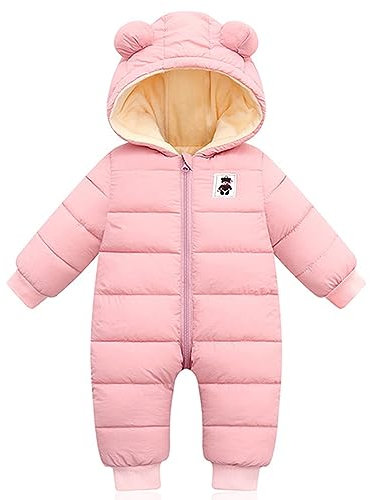 Bambini Pagliaccetto con Cappuccio Invernale, Neonato Snowsuit Ragazze Ragazzi Manica Lunga Fleece Outfits Outwear Vestiti Pigiama Regalo 6-9 mesi
