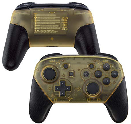 eXtremeRate Carcasa para Nintendo Switch Pro Funda Delantera Placa Trasera Cubierta de DIY Shell de reemplazo Housing Case Faceplate para Nintendo Switch Pro-Control NO Incluido(Amarillo Ámbar)