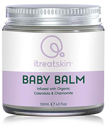 itreatskin Baby Balm - Organic Moisturiser for Babies and Adults, for Cradle Cap and Rash Relief with Coconut Oil, Chamomile and Calendula - 120 mL