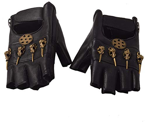 GRACEART Steampunk-Handschuhe für Herren, fingerlos Gr (Vogelschädel)
