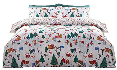 furn. Weihnachten zusammen Bettbezug-Set, Polycotton, Multi, Double