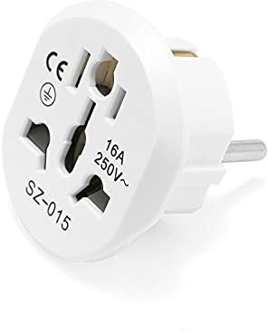 Adaptador de corriente universal mundial UE Adaptador de enchufe adaptador de viaje universal 1 6A 250V EU Zócalo convertidor AU UK UK CN para UE Enchufe ACºC Enchufe de viaje con adaptador de corrien
