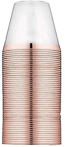 TT- Rosegold-Partygeschirr-Set Umweltfreundliche-Durchsichtig-Becher Plastik-Becher Wiederverwendbare Trinkbecher für Party Hochzeit, Camping, Strand Und Picknick (Rose Gold-25Stück)