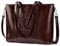 S-ZONE Women Cow Split Leather Laptop Tote Bag Shoulder Handbags 15.6 Inch Purse