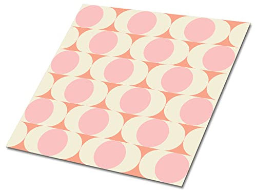 Decormat Vinyle Carrelage Autocollant Lot de 9 Carreaux - 30x30 cm Rose Mural Cuisine Mur Auto-Adhésif Dosseret Peel And Stick Salle De Bains - Motif vintage rose