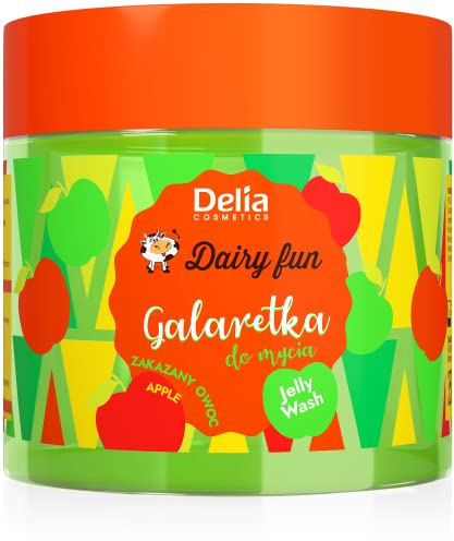 Delia Cosmetics - Dairy Fun - Apfel-Gelee für Körperwäsche - Reinigt und erfrischt - Duftende und glatte Haut - Intensiver saftiger Apfelduft - Natürliche Extrakte - 350g…
