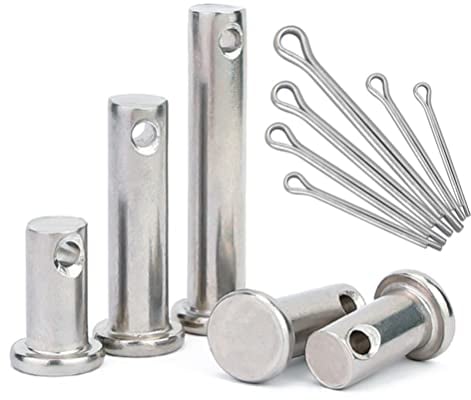 CONPHERON Einloch Gabelbolzen Flachkopf Lastösenbolzen Edelstahl Flach Kopf Scharnierstifte Satz met Splinte (M10×16mm, 5 Satz)