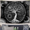 Arawat Wandteppich Baum des Lebens Wandtuch Lebensbaum Mond Sonne Wandteppich Schwarz Weiß Wanddeko Psychedelic Teppich Gothic Wandteppiche Trippy Tapestry Wandbehang Boho Wand Deko (150 x 200cm)
