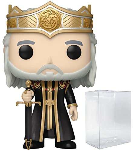 POP House of Dragon - Viserys Targaryen Funko Pop ! Figurine en vinyle (avec étui de protection compatible Pop Box), multicolore, 9,5 cm