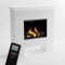GLOW FIRE Wasserdampf Kamin Poseidon (Standkamin) - Elektrokamin mit Heizung und Kaminfeuer - Kaminkonsole aus Holz mit patentiertem Opti-myst-LED Kamineinsatz, 103x105x29 cm - Weiß