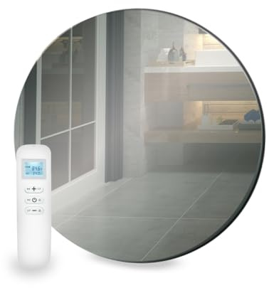 Mirrorstone 320w Round Mirror Far Infrared Panel Heater, Electric Heater, Wall Mounted Indoor Living Room Bedroom, Bathroom IP54 Splash Proof