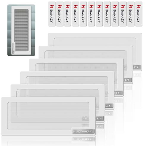 Magnético Ventilación Cubierta 25,4 x 10,2 cm, 6 Piezas cubiertas de ventilación magnéticas para rejilla de ventilación, cubierta de malla de PVC para filtros de ventilación de aire de techo/pared