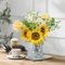 YELIKIT Fleurs artificielles avec Vase en Verre, Bouquet Artificiel, Tournesol Artificiel dans Un Vase de décoration de la Maison, Fleurs, décoration de la Maison Moderne, décoration de Table