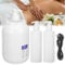 Chauffe Huile de Massage, Réchauffeur D'huile de Massage Température Réglable de 30 à 65 Degrés Kit D'huile de Massage avec 2 Plastique Bouteilles pour Huiles Essentielles Massage du Dos