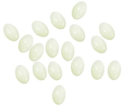 PATIKIL 12x8mm Glow Fishing Beads, 200Pcs Soft Plastic Oval Rubber Luminous Fishing Bait Eggs Rig Bead Tackle Lures Accessories with Storage Box, White