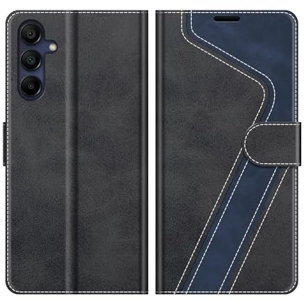 MOBESV Custodia per Samsung Galaxy A15 5G, Cover a Libro Magnetica Custodia in Pelle per Samsung Galaxy A15 5G, Elegante Nero