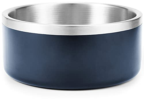 Gamelles for Chien en Acier Inoxydable 304 de qualité supérieure, gamelle antidérapante for Chiens de Taille Moyenne et Petite, gamelle d'eau for Chat Anti-déversement, Bleu Marine, 32 OZ, 1 bol/13