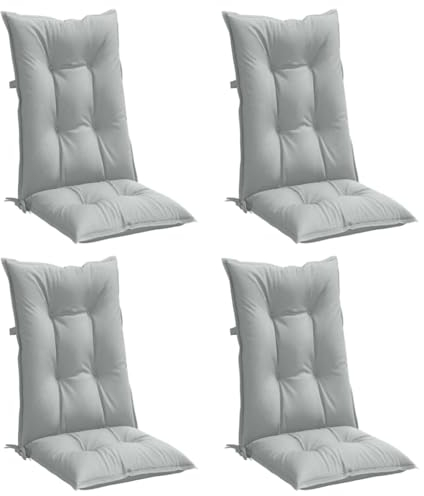 vidaXL Hochlehner-Auflagen 4 STK. Melange Hellgrau 120x50x7 cm Stoff