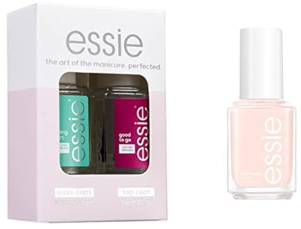 Bundle aus essie Routine Set (Unterlack strong start, Überlack good to go) + essie Nagellack für farbintensive Fingernägel, Nr. 6 ballet slippers, Nude, 13,5 ml