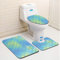 Bad Teppiche Set 3-Teiliges Blauer Fisch-Muster WC Vorleger Mit Ausschnitt Badematte Saugfähig WC Deckelbezug Badvorleger rutschfest Waschbar Toilettensitzbezug Badgarnitur (50x80cm)