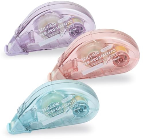 EYVRPAU 3 pzs Rodillo de Cinta, Cinta de Doble Cara, Último Rollo de Cinta, Cinta PET Resistente al Rasgado para Scrapbooking, Fotografía, Recortes, Escuela y Oficina Rollo de Cinta (8mm x 6m)
