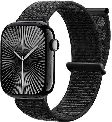 Nylon Strap Compatible with Apple Watch Straps 42mm 44mm 45mm 46mm 49mm 38mm 40mm 41mm Women Men, Soft Elastic Sport Replacement Watch Bands for iWatch Series 10 9 8 7 6 5 4 3 2 1 SE Ultra/Ultra 2
