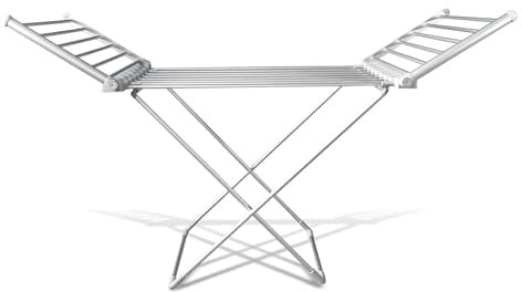 Rediffusion Clothes Airer, Winged, Electric, 18 Heated Rails, 12m Hanging Space,15kg Weight Capacity, Indoor Airer, Energy Efficient, 148 x 93 x 54cm, Silver - REDH02