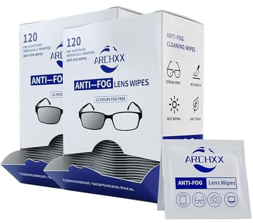 Anti Fog Wipes for Glasses, 240 Count,Pre-Moistened Cleaning Wipes,Lens Cleaner, Lens Wipes for Eyeglasses,Sunglasses,Goggles,Screen,Phone,Individually Wrapped Eye Glasses Cleaner Wipes&Lens Wipes