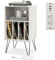 COSTWAY Supporto per Giradischi, Porta Vinili con 5 Scomparti di Archiviazione, Presa di Corrente e Porta USB e TYPEC, per Soggiorno, Camera da Letto e Ufficio, 48 x 40 x 88 cm (Bianco)