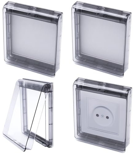 WYYFXY® 4 Stück Schalter Abdeckung Selbstklebend Steckdosen Abdeckung Typ 86 Lichtschalter Abdeckung Wasserdicht Steckdosenschutz für Badezimmer, Küche, Zuhause, Draußen
