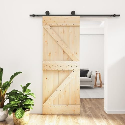 Haus & Garten Schiebetür mit Beschlägen Set 70x210 cm Massivholz Kiefer Möbel Wahl