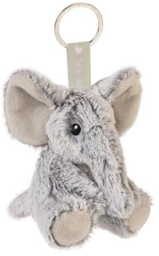 Wrendale Designs - Winnie' Elefant Plüsch-Schlüsselanhänger, grau, 110mm x 95mm x 75mm