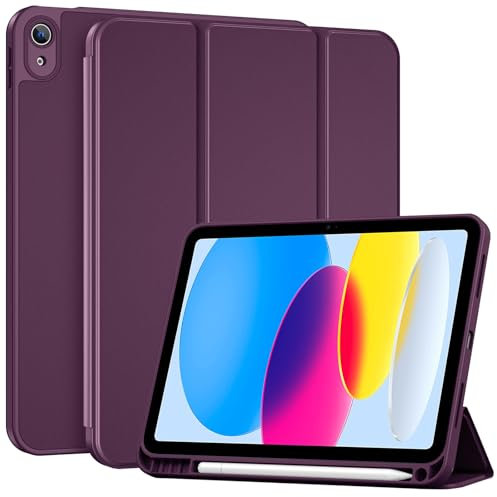 ProCase Funda para iPad 11ª Gen 11 2025 (A3354 A3355) y iPad 10ª Gen 2022 10,9 (A2696 A2757 A2777), Capa Protectora Ultra Delgada Smart Folio con Soporte y Auto-Sueño/Activación -Darkpurple