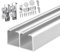 WLCGYD Aluminum Double Door Sliding Door Track, Concealed Sliding Track System Wardrobe Door for Cupboard Green House, 500 400 300 200 240 100 80 60 Cm Long, with Mounting Kit(Silver,60cm)