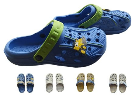 Zoccoli Ciabatte Bambino Bambina Unisex Sabot Gomma Leggera Mare Spiaggia Piscina Pantofole Scarpe Sandali (Azzurro, Sistema Taglie Calzature EU, Bambino Piccolo (2-5 Anni), Numero, Media, 24)