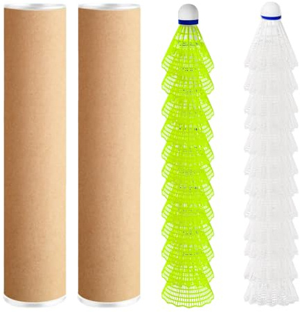 24 Stück Federball Bälle, Nylon Plastic Federbälle Badminton Hochwertige Speed Badmintonbälle für Draußen und Indoor SportaktivitäTen, Ideal für Anfänger und Profis (2 Farben)