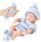 Nuelreva Mini Bambole per Bambini in Silicone, Bambole Neonate realistiche da 7 Pollici, Silicone a Corpo Pieno Morbido con Vestiti, Bambini per Regali per, Bambola Blu