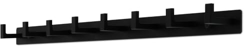 Mavö Kleiderhaken 73cm schwarz Hakenleiste 8 Haken Garderobenhaken Wandhaken Garderobenleiste Tom.8