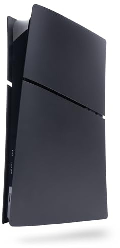 Glistco Black Plates Slim Replacement Shell Compatible with PS5 Slim - Cover Plates for PS5 Slim Digital Edition (Matte Black)
