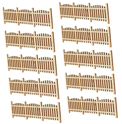 Kisangel Miniatur Holzzaun Handmontiertes Design 1:50 Maßstab 10 Stück Authentische Gartendekoration für Puppenhauszubehör und Kreative Szenengestaltung für Modellbau