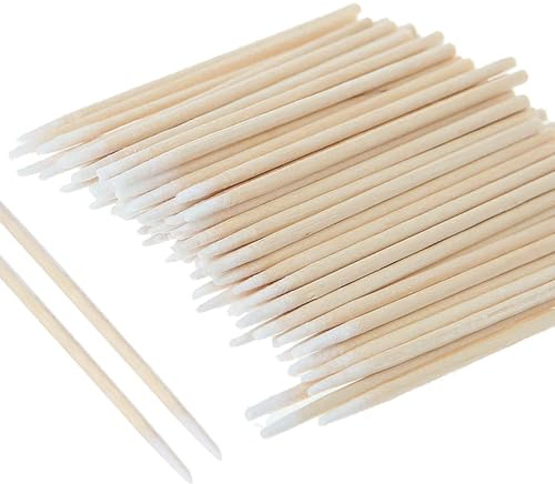400 Pcs Cotton Swab,Cotton Buds,Wood Handle Small Pointed,Cotton Tipped Applicator for Eyebrow Tattoo Beauty Make-up Color Nail Seam Dedicated Dirty Picking,makeup tools,Handicrafts(7cm,white)