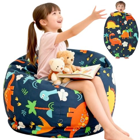 Spielzeug Aufbewharungstasche, Kuscheltier Aufbewahrung Sitzsack, Kinder Sitzsack Sofa, Bean Bag Toy Storage mit Reißverschlus, Beutel Spielzeugaufbewahrung, für Kleidung, Spielzeu.Kein Füllmaterial