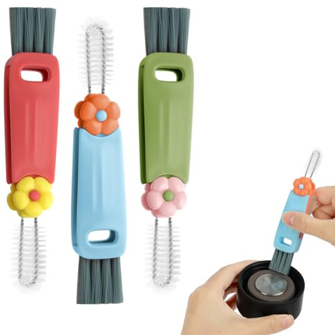 AOOWU 3 in 1 Cup Lid Gap Cleaning Brush, 3 Pack Multifunctional Bottle Cup Lid Gap Cleaner, Portable Versatile Cup Lid and Bottle Crevice Cleaning Brushes, Home Kitchen Crevice Cleaning Brush Tools