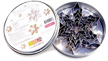 SCRAP COOKING Scrapcooking 2017 Flocons Set de 5 Emporte-Pièces INOX Argent 12,5 x 12,5 x 2,5 cm