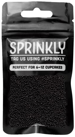 simply topps Black Mini Cake Decoration Sugar Balls 30g (Approx 1mm Diameter)