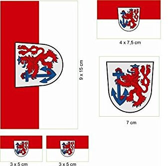U24 Aufkleberbogen Düsseldorf Aufkleber Set Flagge Fahne