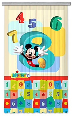 AG Design Disney Mickey Mouse Kinderzimmer Gardine/Vorhang, Stoff, Mehrfarbig, 140 cm x 245 cm