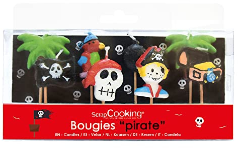 SCRAP COOKING 5000 Pirates Set de 8 Bougies Paraffine Multicolore 10,5 x 10 x 2 cm