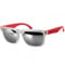 Caspar SG018 Unisex Retro Design Brille Sonnenbrille mit gefrostetem Rahmen, Farbe:rot/silber verspiegelt